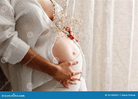 Pregnant Woman, Big Belly at 9 Months, Health of the Expectant Mother ...
