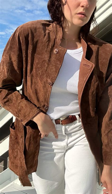 Walnut brown suede leather jacket – Scandicmama