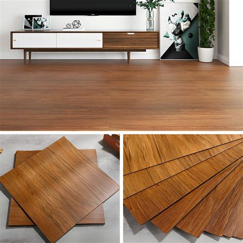 Peel and Stick Wood Look Vinyl Plank Flooring with Stain-Resistant ...