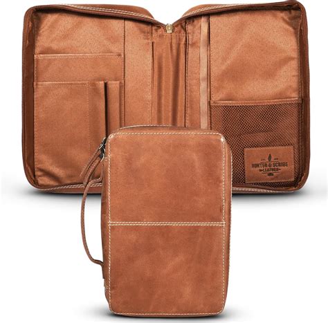 Amazon.com: Hunter & Scribe Leather Bible Covers for Men and Women ...