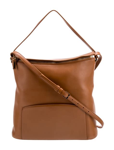 The Row Leather Shoulder Bag - Brown Shoulder Bags, Handbags ...