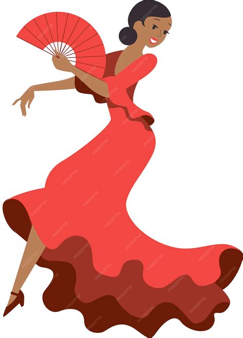 Premium Vector | Woman dancing flamenco in spanish traditional dress