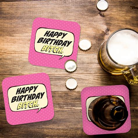 Happy Birthday Bitch Paper Coaster Set – Papersalt