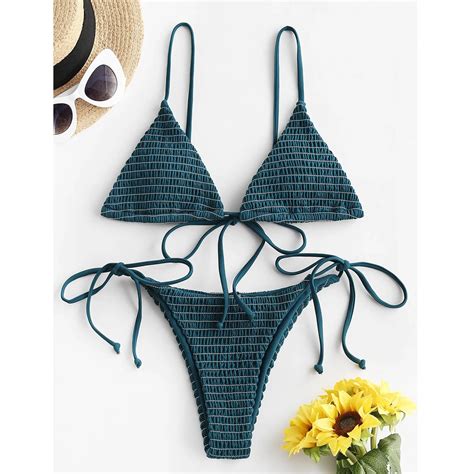 Sexy Women Thong Bikini Swimsuit Pink Yellow Stripe Cute Low Waist ...