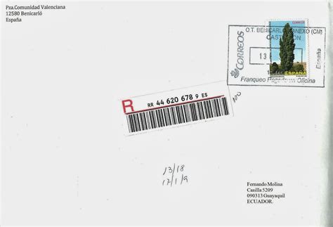 FILATELIA DEL ECUADOR: REMITENTE, DESTINATARIO Y CÒDIGO POSTAL EN ...