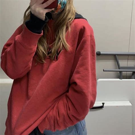 Women's Red and Black Sweatshirt | Depop