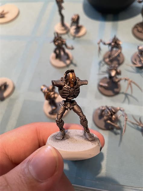 WIP on my necron kill team, going for a dead space style look, thoughts ...