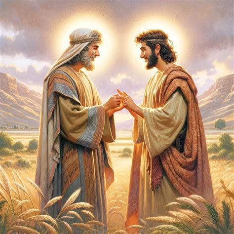 An illustration depicting the biblical friendship between Jonathan and ...