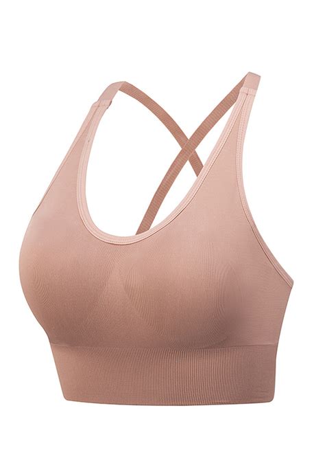 Wide Strap Pink Criss Cross Back Sports Bra | Rosewe.com - USD $22.98