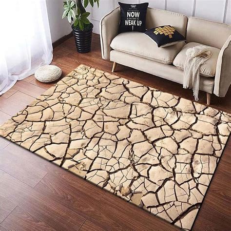 Large Carpet 3D Arid Land Square Rugs for Bedrooms Home ration Room ...
