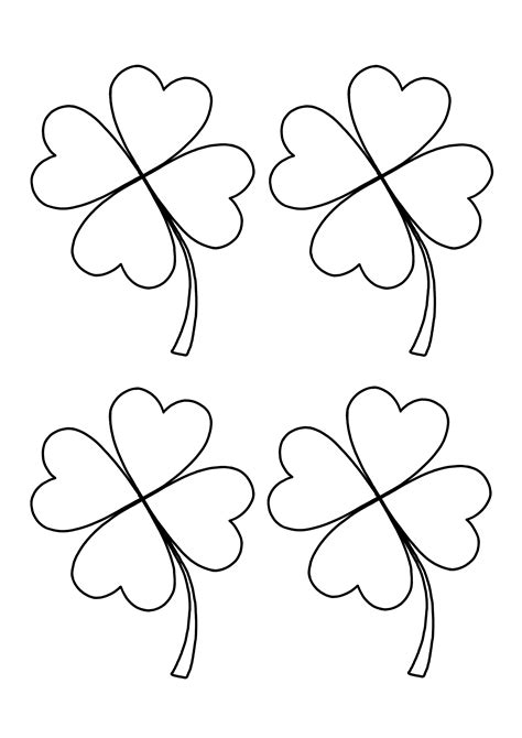 Printable large four leaf clover template – Artofit