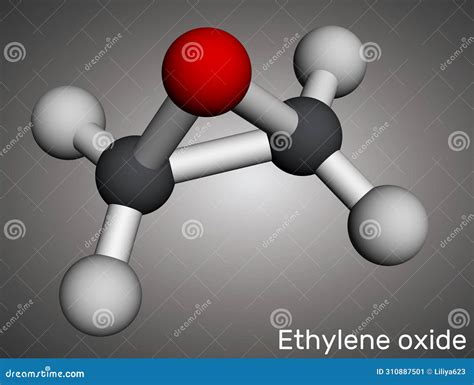 Ethylene Oxide, Oxirane C2H4O Molecule. Molecular Model Stock ...