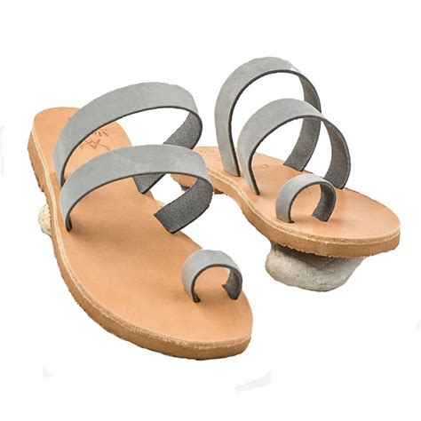 Gray Sandals From Nubuck Leather/leather Greek Sandal for Women/leather ...