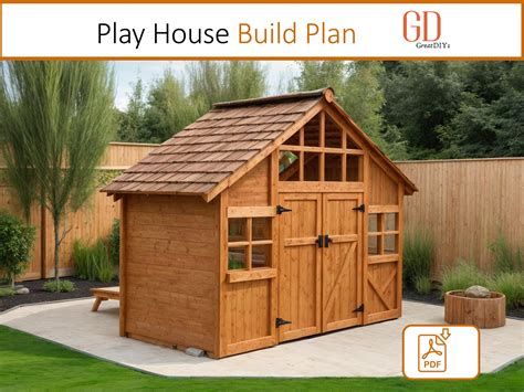 Kids Playhouse Plan: Modern Outdoor Playhouse , Woodworking Plans (PDF ...