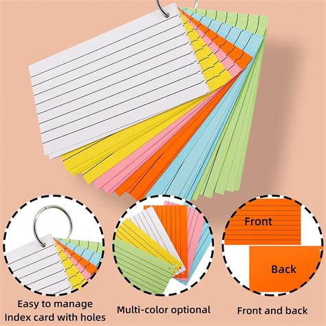 Buy TTzycc 300 Pieces Index cards with ring，3x5 index cards，index cards ...