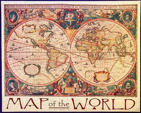 HUGE Historic 1589 WORLD MAP OLD ANTIQUE STYLE WALL MAP FINE Art Print ...
