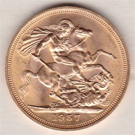 1957 Gold Sovereign Coin - Elizabeth II | Dorset Coin Company