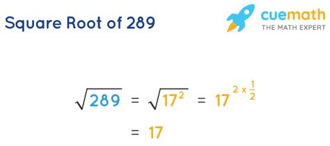Square Root of 289 - How to Find the Square Root of 289? - Cuemath