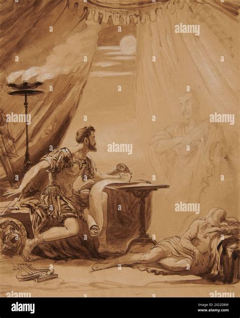 Scene From Shakespeare's "Julius Caesar": The Ghost Of Caesar Appears To Brutus, c1850 Stock ...