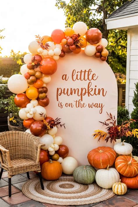 fall baby shower themes and ideas - a little pumpkin is on the way in 2025 | Baby shower fall ...