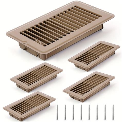 4 Pack 4 Inch by 8 Inch Heavy Duty Brown Metal RV Floor Vent Covers ...
