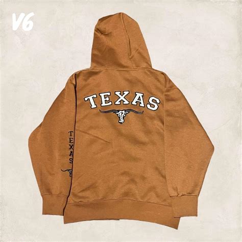 Vintage University of Texas Hoodie Orange Size... - Depop