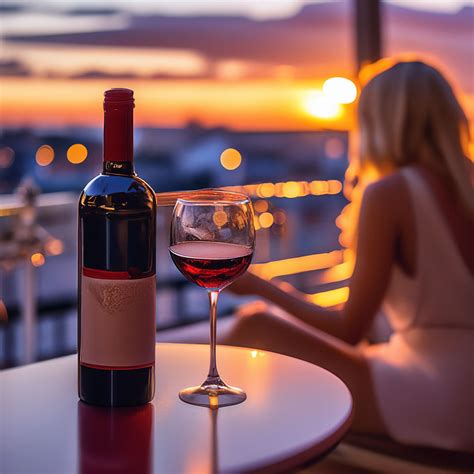 "Good evening, foreground+table+bottle of red wine+glass+focus on the ...