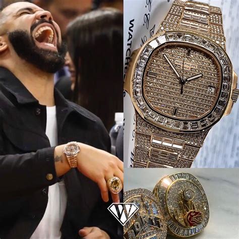 Drake Champagne Papi Diamond Patek Philippe Nautilus Rose Gold ...
