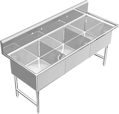 H.D. 14GA 3 Compartment Restaurant Commercial Sink 78"L | SHD7830-3 ...