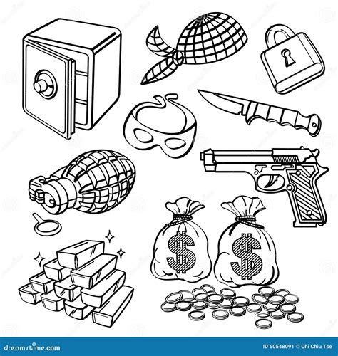 Crime Element Collection stock illustration. Illustration of knife - 50548091