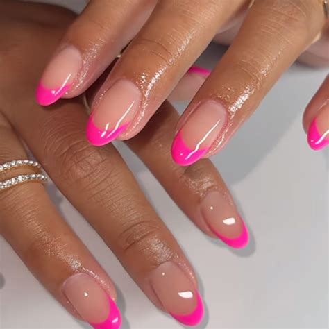 Pink French Acrylic Nails