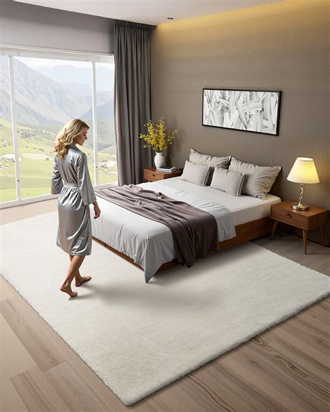 VEVOR Indoor Plush Area Rugs, 2.44 x 3.05m Soft Plush Carpet, Furry ...