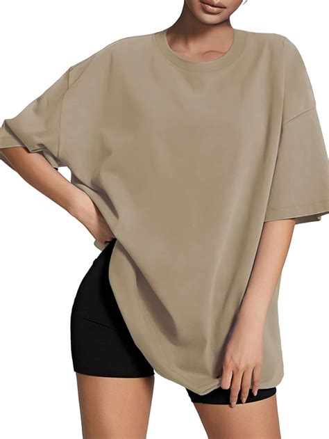 ATHMILE Womens Oversized T Shirts Loose Fit Crewneck Short Sleeve Tops ...