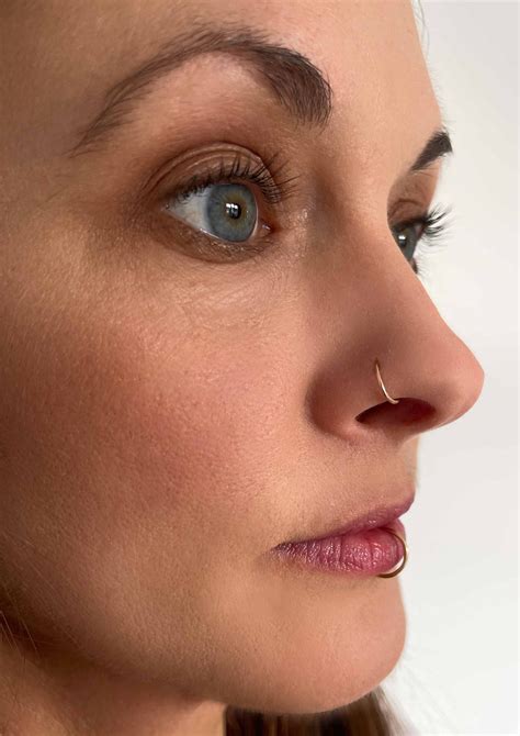 Thin Gold Nose Ring 20g 9ct Solid Gold Nose Piercing Delicate 9k Nose ...