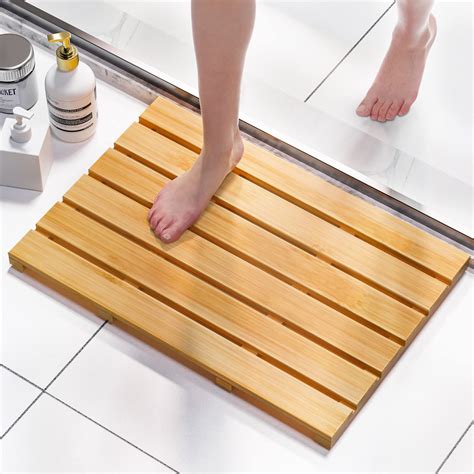 Amazon.com: Domax Bamboo Bath Mat for Bathroom - Shower Mat Non Slip ...