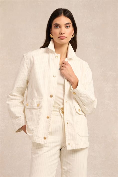 Denim Chore Jacket (Ecru Stripe) – Holland Cooper