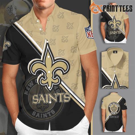 New Orleans Saints NFL Logos Custom Gold Sand Hawaiian Shirt, Cool Gift ...