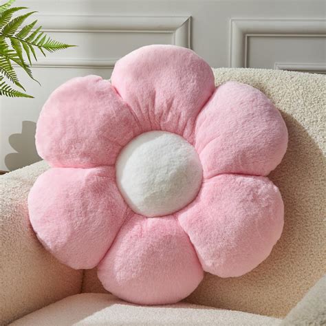 Amazon.com: Vdoioe Pink Flower Pillow，Flower Shaped Throw Pillow 15.7In ...