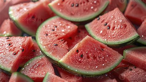 AI generated Piles of fresh watermelons slices filled the entire space ...