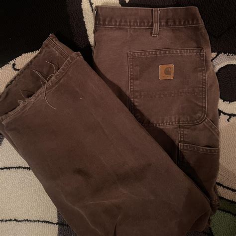 Carhartt Brown Carpenter Pants 40X30 #carhartt... - Depop
