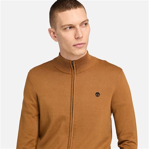 Williams River Cotton Full-Zip Jumper for Men in Dark Yellow