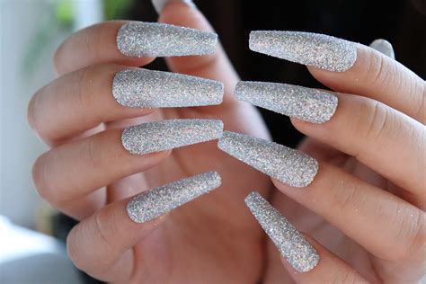 Silver Glitter Nails