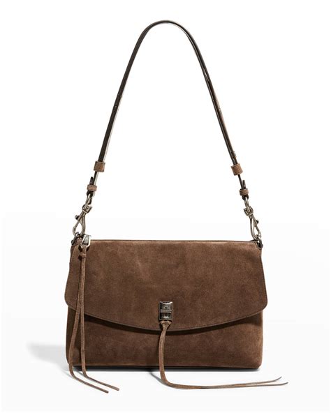 Rebecca Minkoff Darren Zip Suede Shoulder Bag | Neiman Marcus