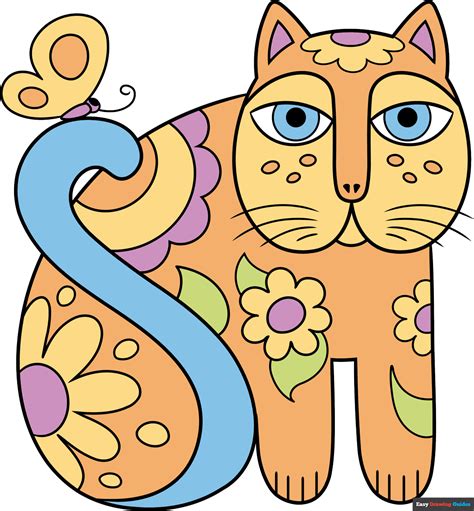 How to Draw an Abstract Laurel Burch Cat