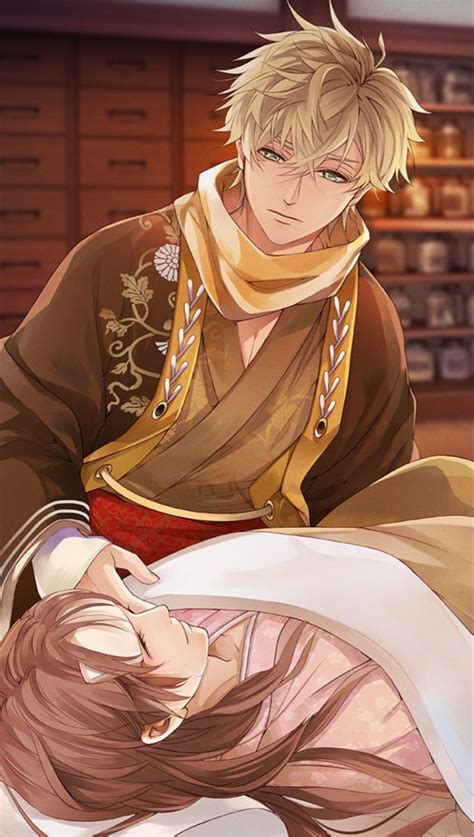 an anime character is laying on the floor with his head in another ...