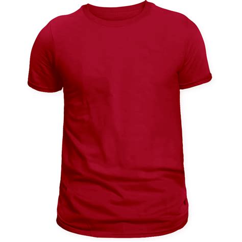 Plain red t-shirt front and back view for mockup in PNG transparent ...