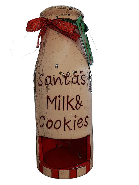 Santa Milk And Cookie Art Free Stock Photo - Public Domain Pictures