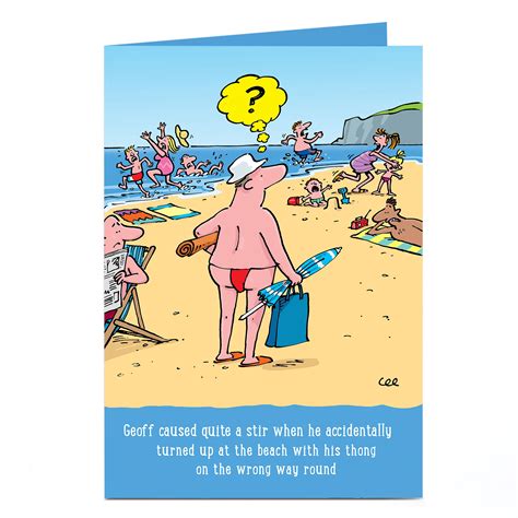 Buy Personalised Card - Beach Thong Cartoon for GBP 2.99 | Card Factory UK