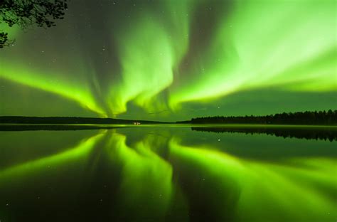 Northern Lights, Aurora Borealis In Rovaniemi, Lapland