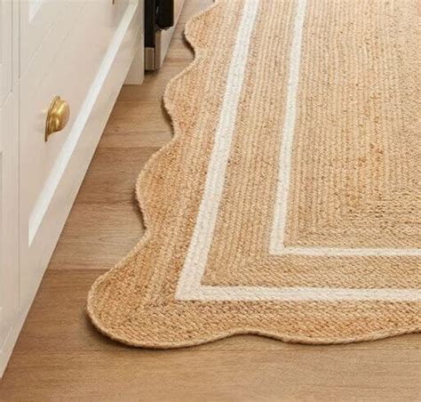 Scalloped Jute Rug, Jute Area Rug, Wavy Edge Rug, Jute Runner, Jute ...